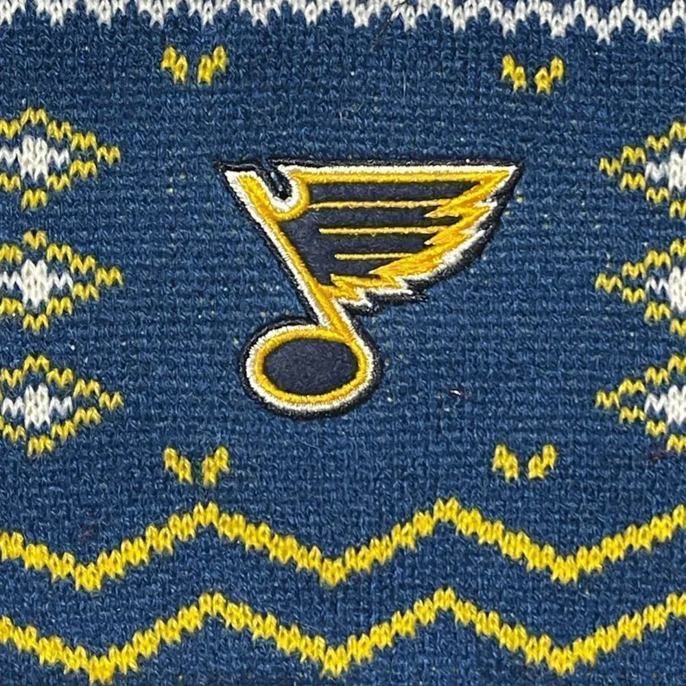 NHL Officially Licensed St Louis Blues Hockey Knit Holiday Dog Sweater Small NWT